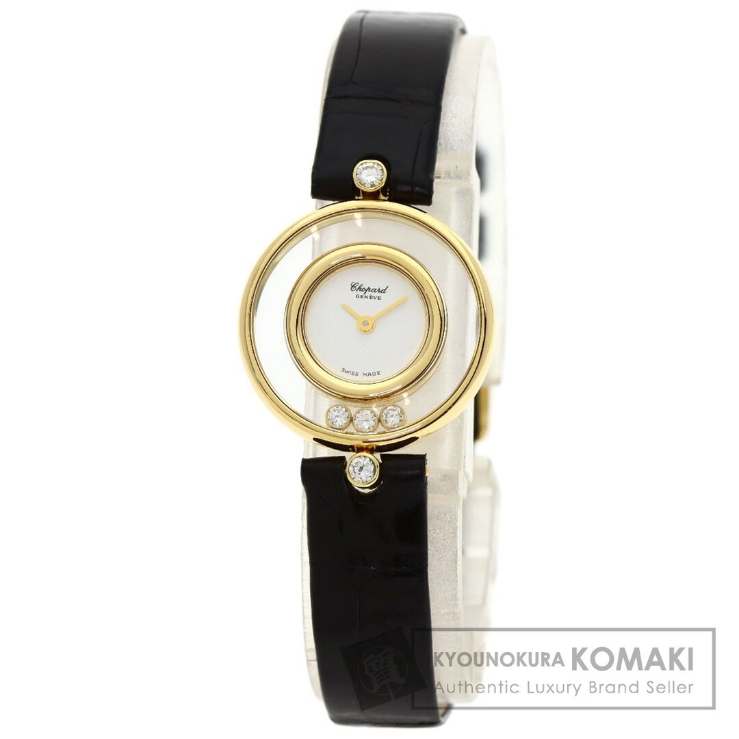 Chopard 20/4802 ハッピーダイヤモンド 腕時計 K18YG 革 レディース