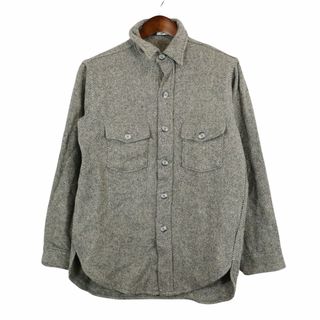 ウールリッチ(WOOLRICH)の90年代 USA製 WOOLRICH ウールリッチ 長袖シャツ ツイル グレー (メンズ M) 中古 古着 O4927(シャツ)