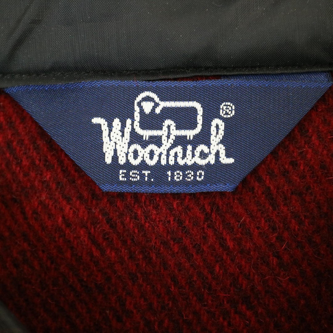 WOOLRICH(ウールリッチ)の90年代 WOOLRICH ウールリッチ 長袖シャツ ツイル レッド (メンズ Lサイズ相当) 中古 古着 O4928 メンズのトップス(シャツ)の商品写真