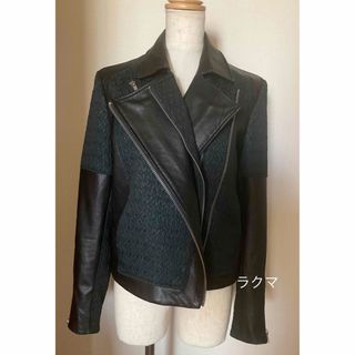 HELMUT LANG - ヘルムートラング レザー 切替 ライダース ジャケット S HELMUT LANG - ヘルムートラング レザー 切替 ライダース ジャケット S