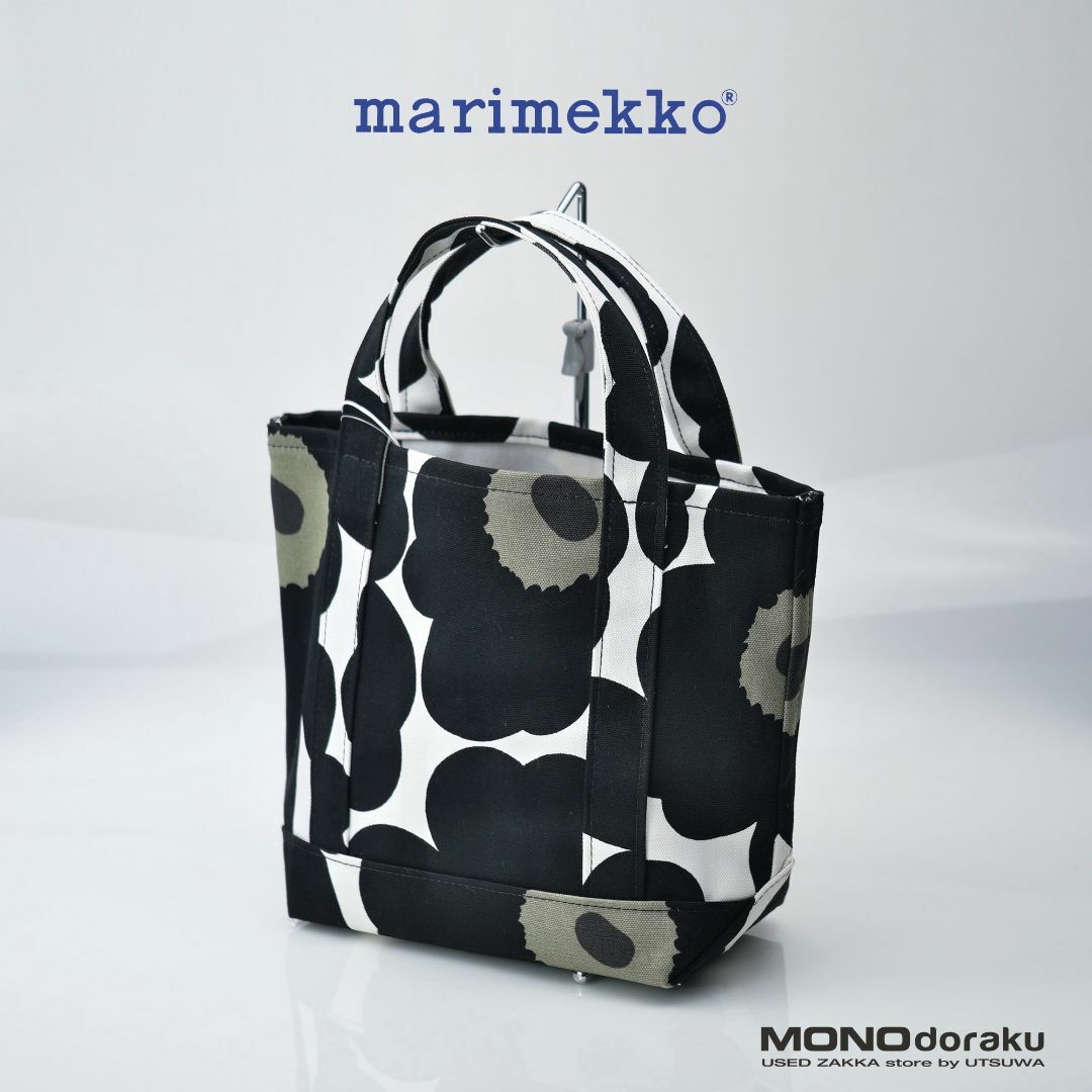 約24cm横マリメッコ セイディ ピエニー ウニッコ MARIMEKKO SEIDI PIENI UNIKKO トートバッグ ブラック 美品