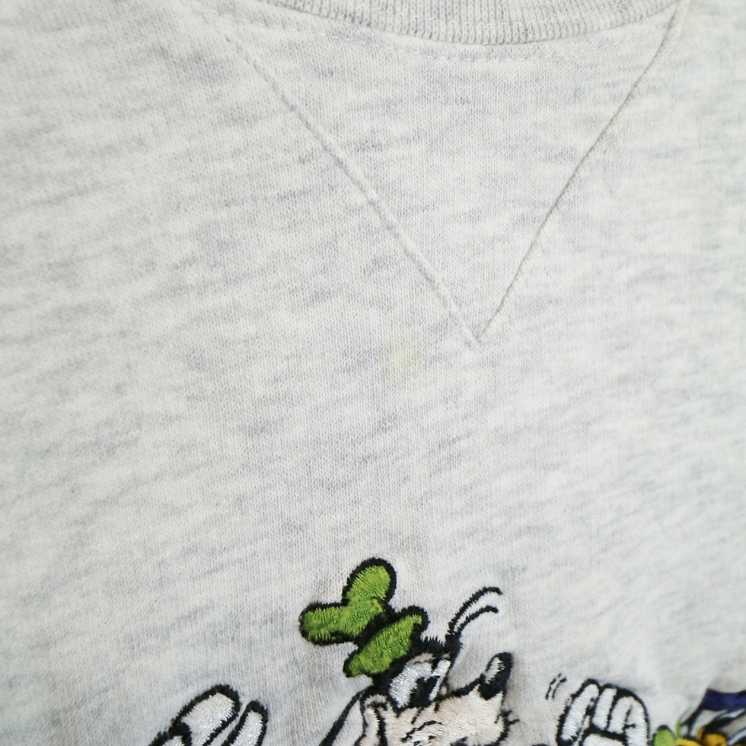 Disney(ディズニー)の90年代 Disney ディズニー キャラクター スウェット 刺繍 ミッキーフレンズ グレー (メンズ XL) 中古 古着 O4967 メンズのトップス(スウェット)の商品写真