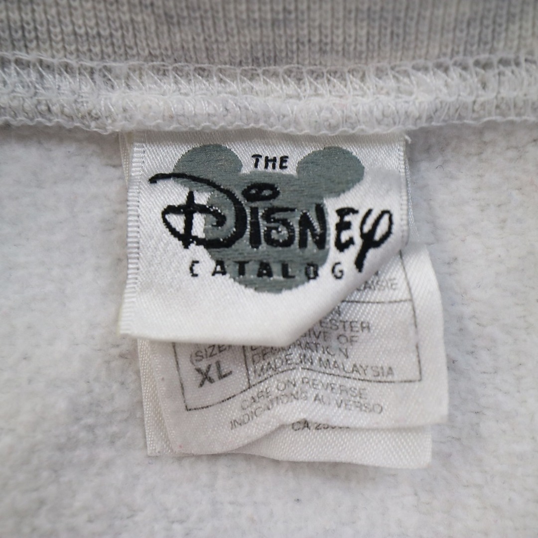 Disney(ディズニー)の90年代 Disney ディズニー キャラクター スウェット 刺繍 ミッキーフレンズ グレー (メンズ XL) 中古 古着 O4967 メンズのトップス(スウェット)の商品写真