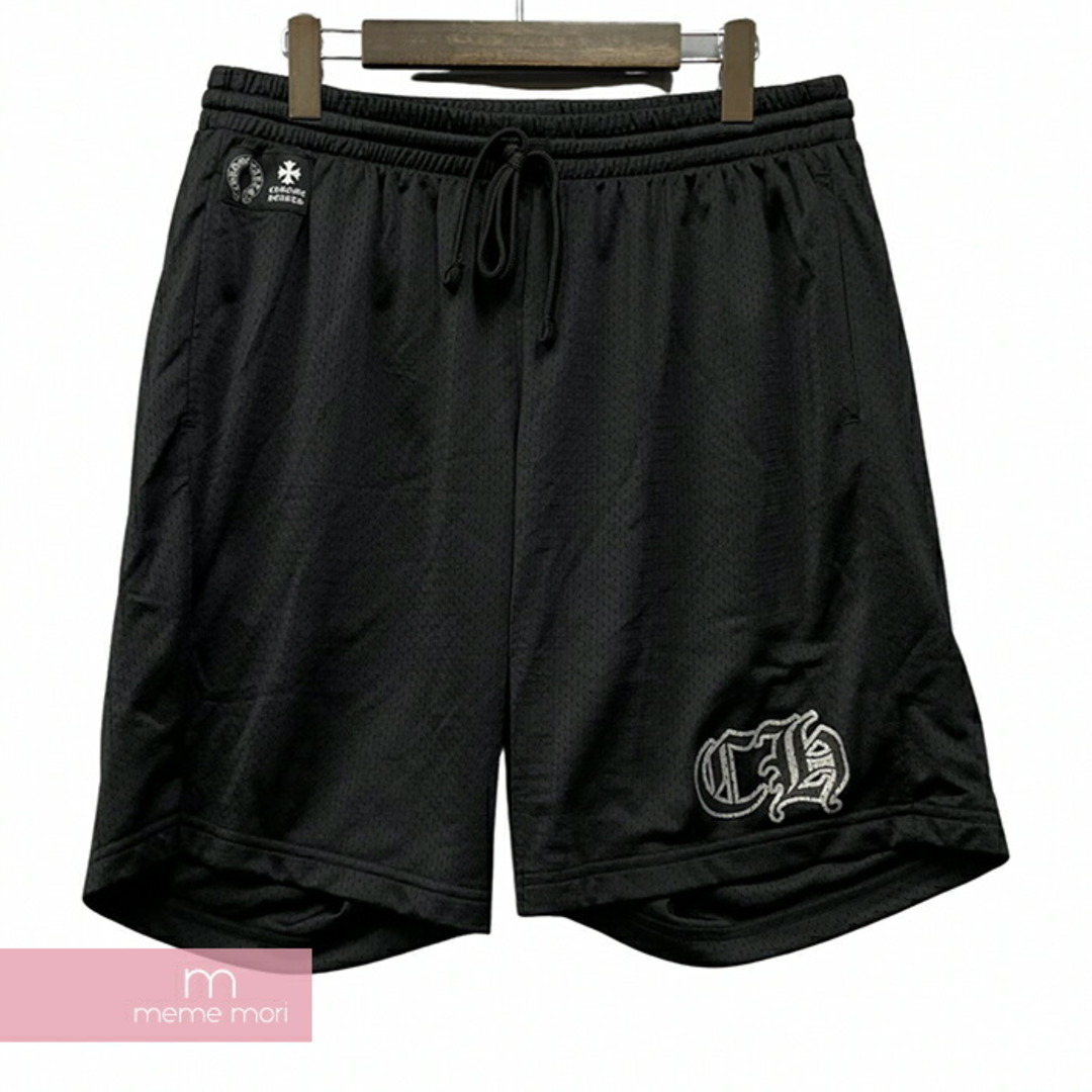 CHROME HEARTS Mesh Varsity Shorts クロムハーツ メッシュヴァーシティーショーツ ショートパンツ ナイロンハーフパンツ ロゴパッチ CHプリント ブラック サイズS【230928】【新古品】【me04】