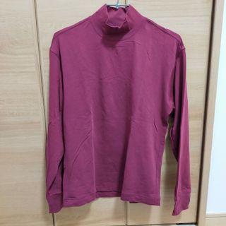 ユニクロ(UNIQLO)のユニクロ　ヒートテックコットンタートルネックT　ワイン(Tシャツ(長袖/七分))