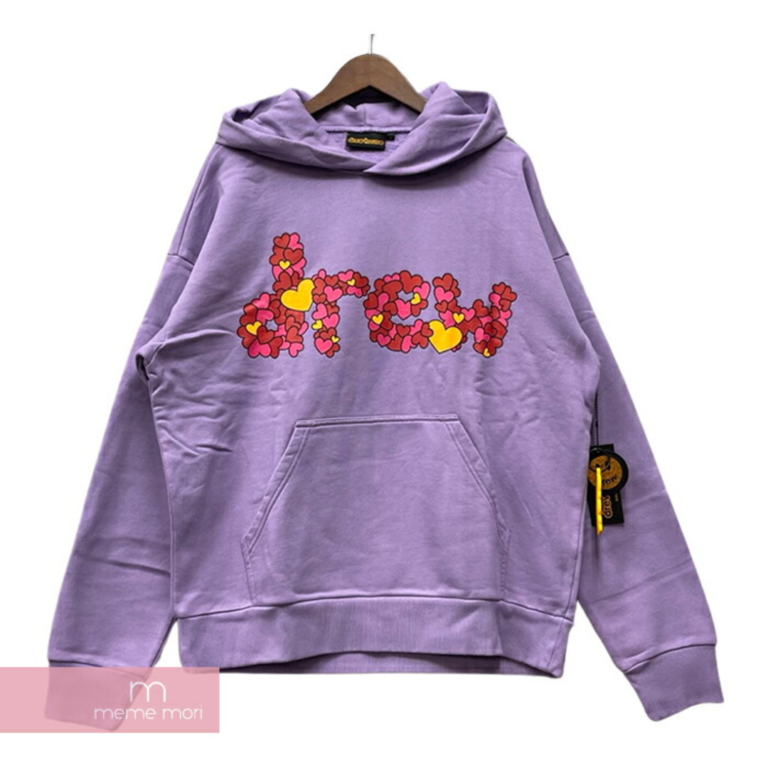 Drew House 2022AW Love, Drew Hoodie Lavender ドリューハウス ラブドリューフーディ ラベンダー プルオーバーパーカー ロゴプリント ハート ライトパープル サイズS【231001】【新古品】【me04】トップス