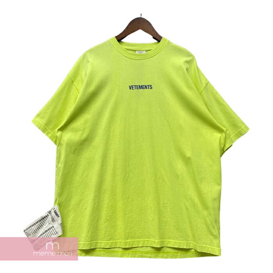 VETEMENTS 2022SS Logo Label Tee UE52TR120Y ヴェトモン ロゴラベルTシャツ 半袖カットソー ロゴプリント オーバーサイズ ネオンイエロー サイズS【231004】【-B】【me04】