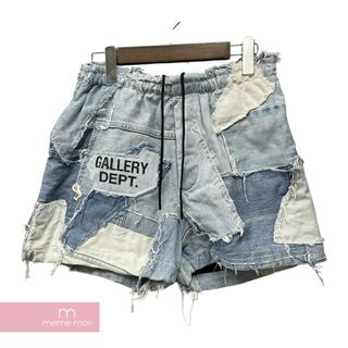 GALLERY DEPT. Patchwork Denim Zuma ギャラリーデプト パッチワークデニムズマショーツ ショートジーンズ デニムハーフパンツ 再構築 リメイク ロゴプリント インディゴ サイズS【231004】【中古-A】【me04】(スラックス/スーツパンツ)