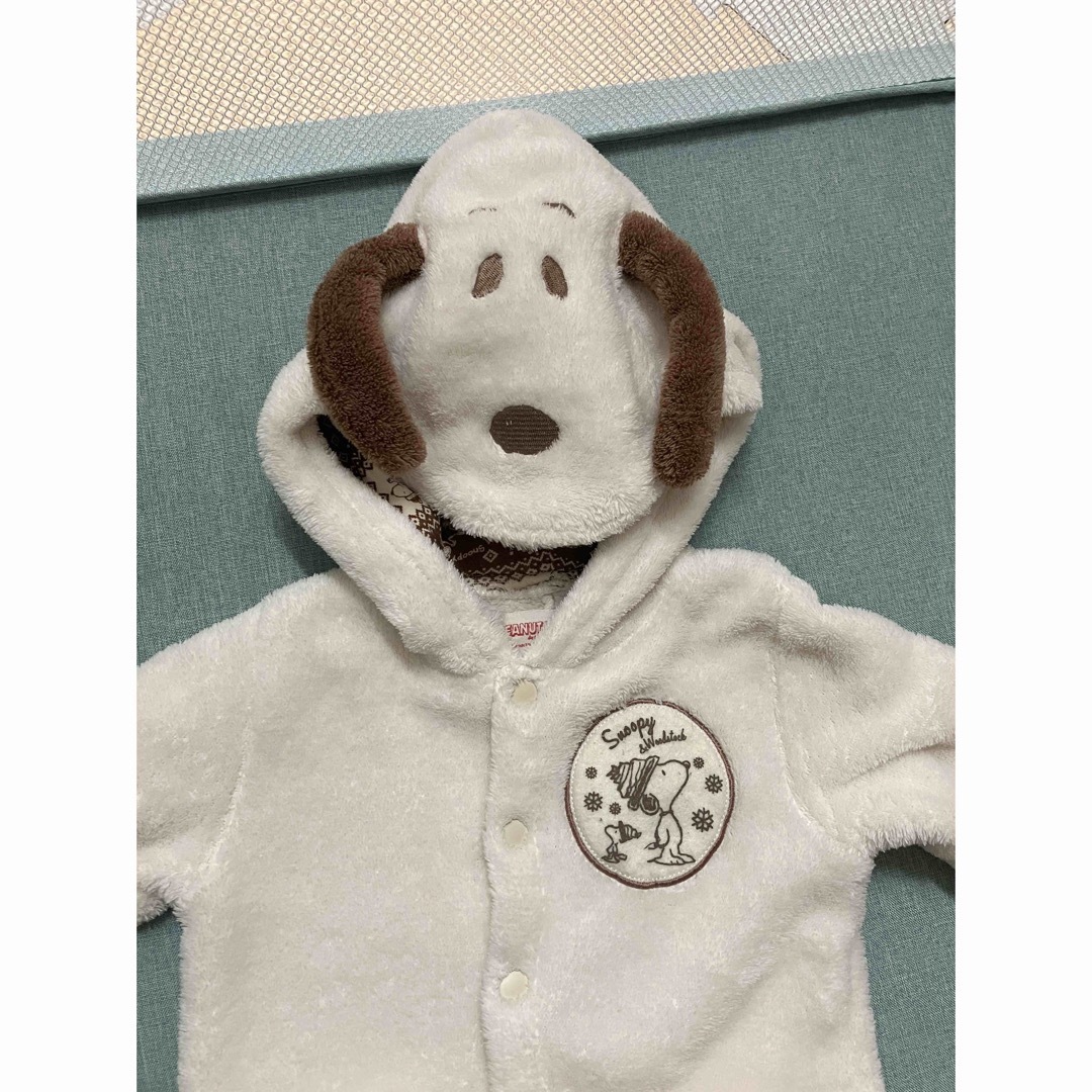 SNOOPY(スヌーピー)のスヌーピー  もこもこ ロンパース キッズ/ベビー/マタニティのベビー服(~85cm)(ロンパース)の商品写真