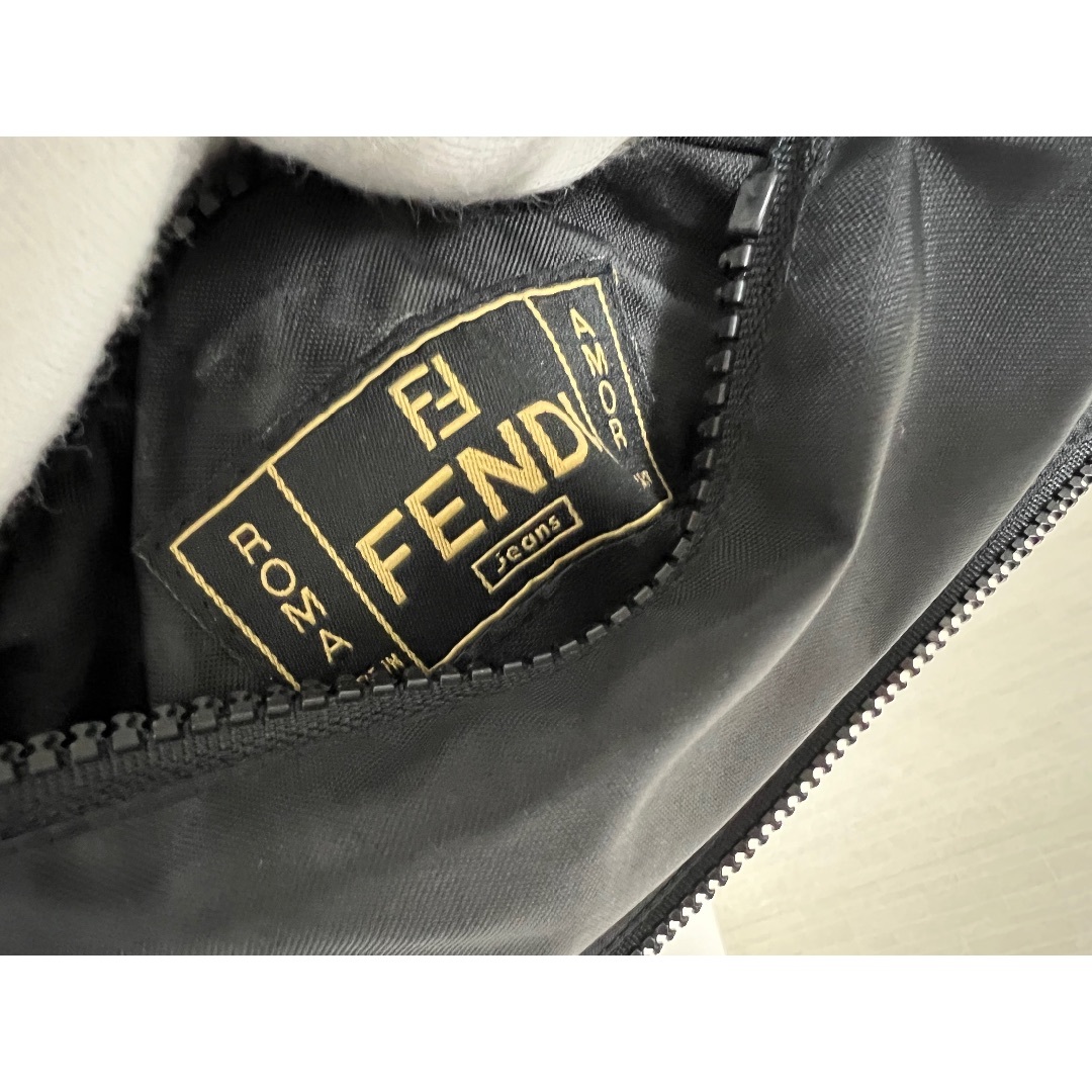 FENDI フェンディ レディース ロングベスト ジャンバーベスト ワンピース ジレ リバーシブル ズッカ柄 ブラック ヴィンテージ XL