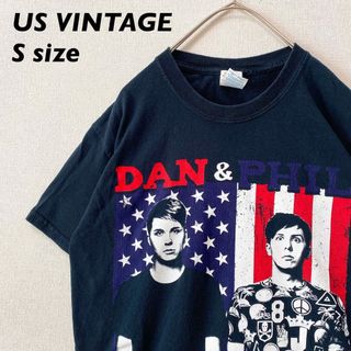 ミュージックティー(MUSIC TEE)のUS古着　半袖Tシャツ　DAN&PHIL バンドTシャツ　ロック　男女兼用　S(Tシャツ/カットソー(半袖/袖なし))