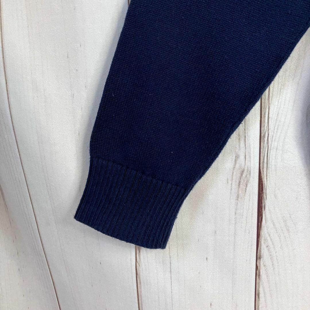【希少サイズ】 トミーヒルフィガー ニットブルゾン ダブルジップ 刺繍ロゴ XL