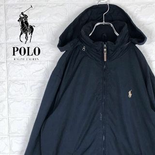 ポロラルフローレン(POLO RALPH LAUREN)のラルフローレン刺繍ロゴ スイングトップ ナイロンジャケット ブルゾン フード収納(ブルゾン)