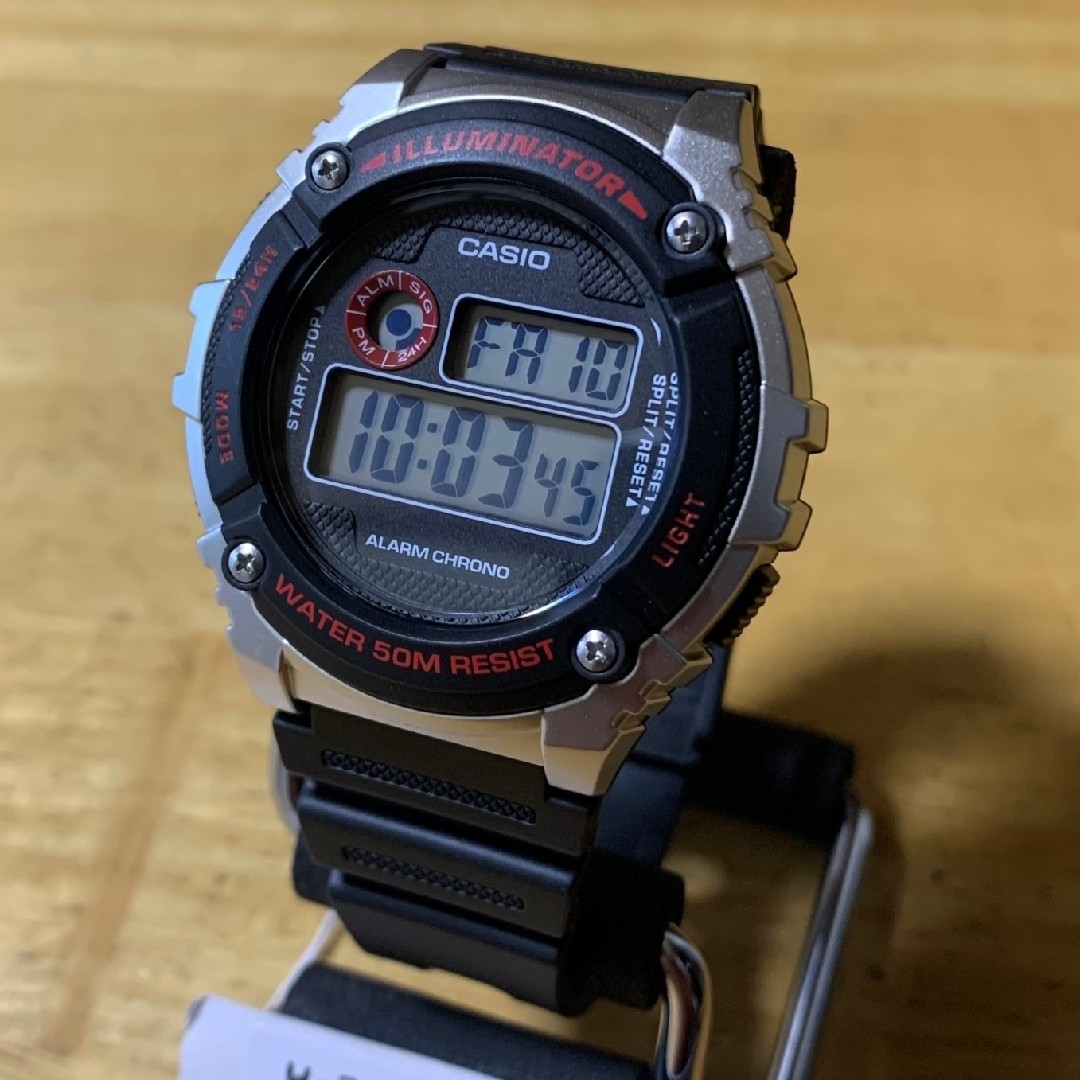 カシオ CASIO デジタル メンズ 腕時計 W-216H-1C レッド