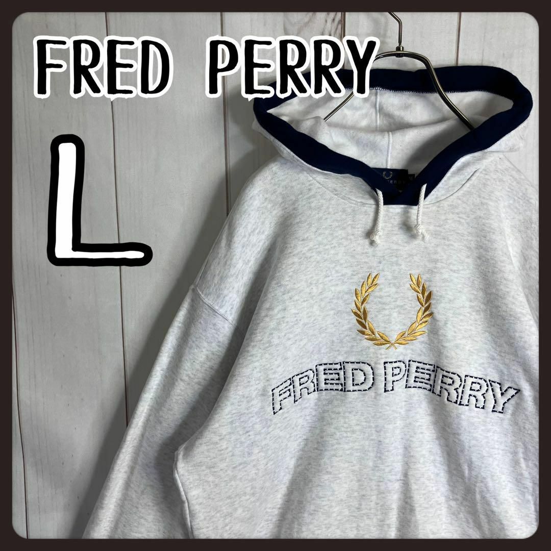 ［ FRED PERRY ］フレッドペリー デカロゴ パーカー 白 ホワイト