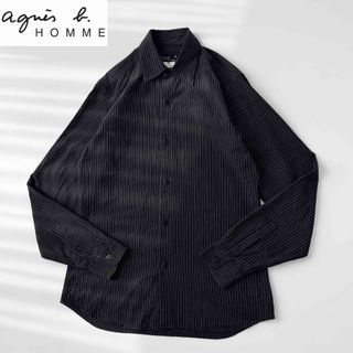 チェック柄素材【美品】フランス製 agnes b.hommeアニエスベーオムモノトーンチェック