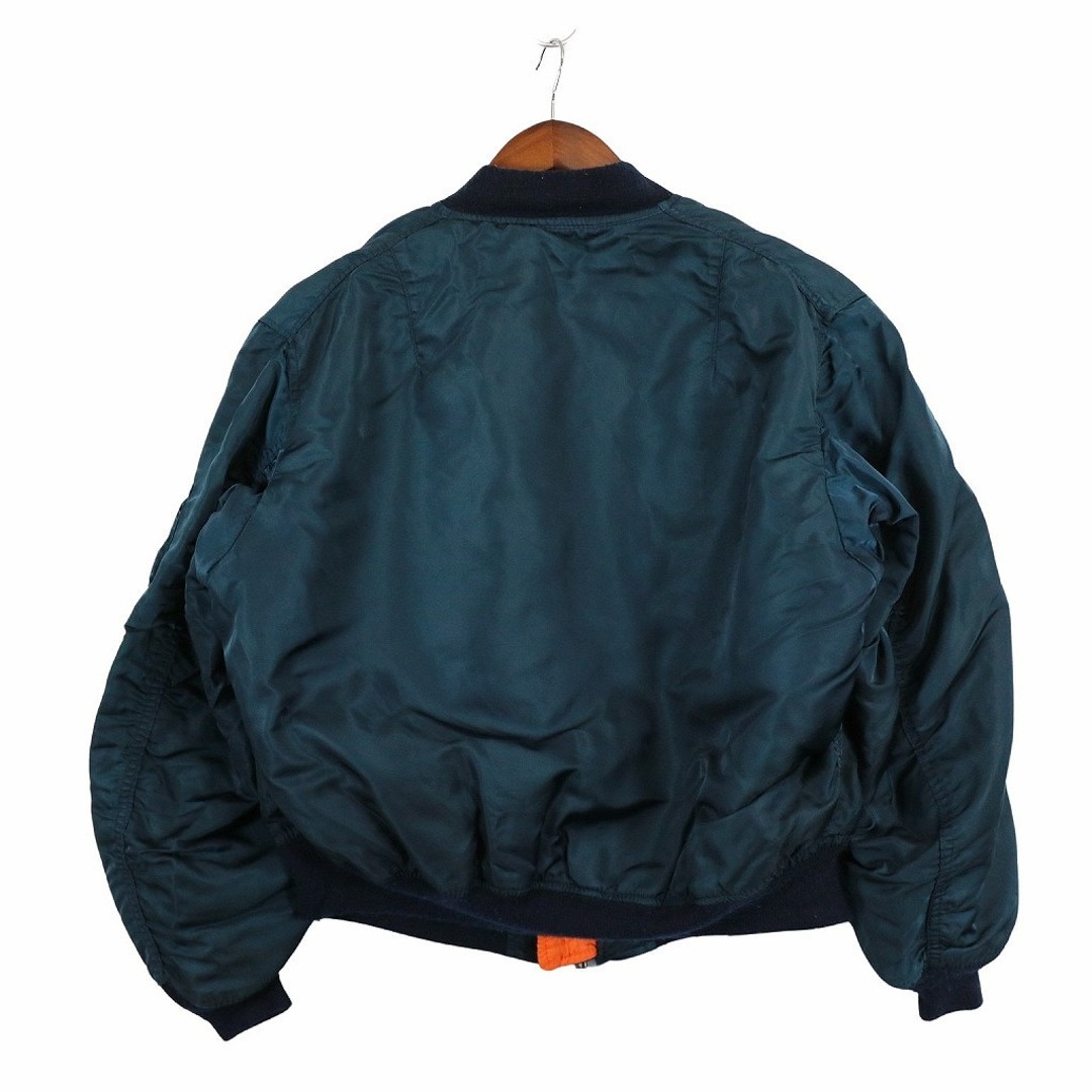 USA製 ALPHA INDUSTRIES アルファ インダストリーズ MA-1 フライトジャケット ミリタリー アウター ネイビー (メンズ XL)  中古 古着 O5002