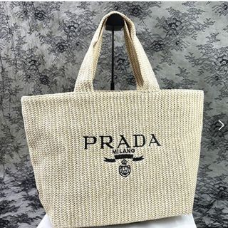 プラダ(PRADA)の✨新品未使用✨PRADA✨ ラフィア ナチュラル カゴバッグ(トートバッグ)