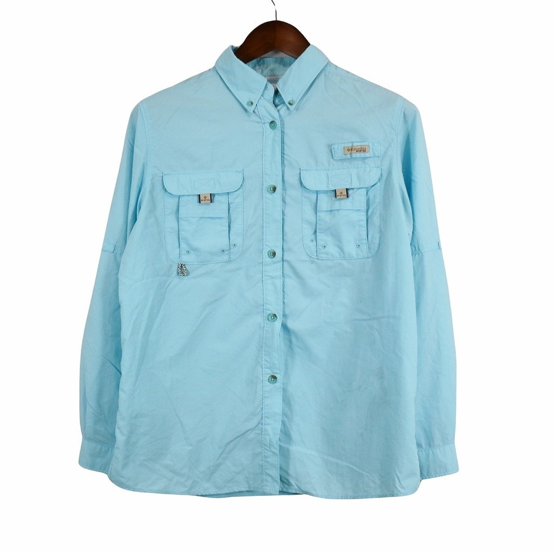 美品 Colombia コロンビア フィッシングシャツ PFG ブルー  L