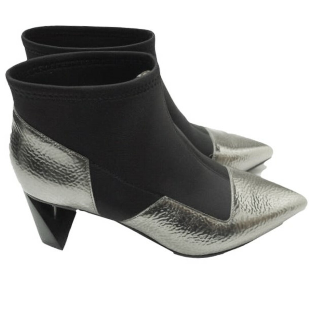 UNITED NUDE ユナイテッドヌード Zink Vita Bootie Mid カウレザー + ネオプレン ブーティ 26340008 37(23.5-24cm) GUN METAL UN ポインテッドトゥ ブーツ シューズ【新古品】【UNITED NUDE】 2