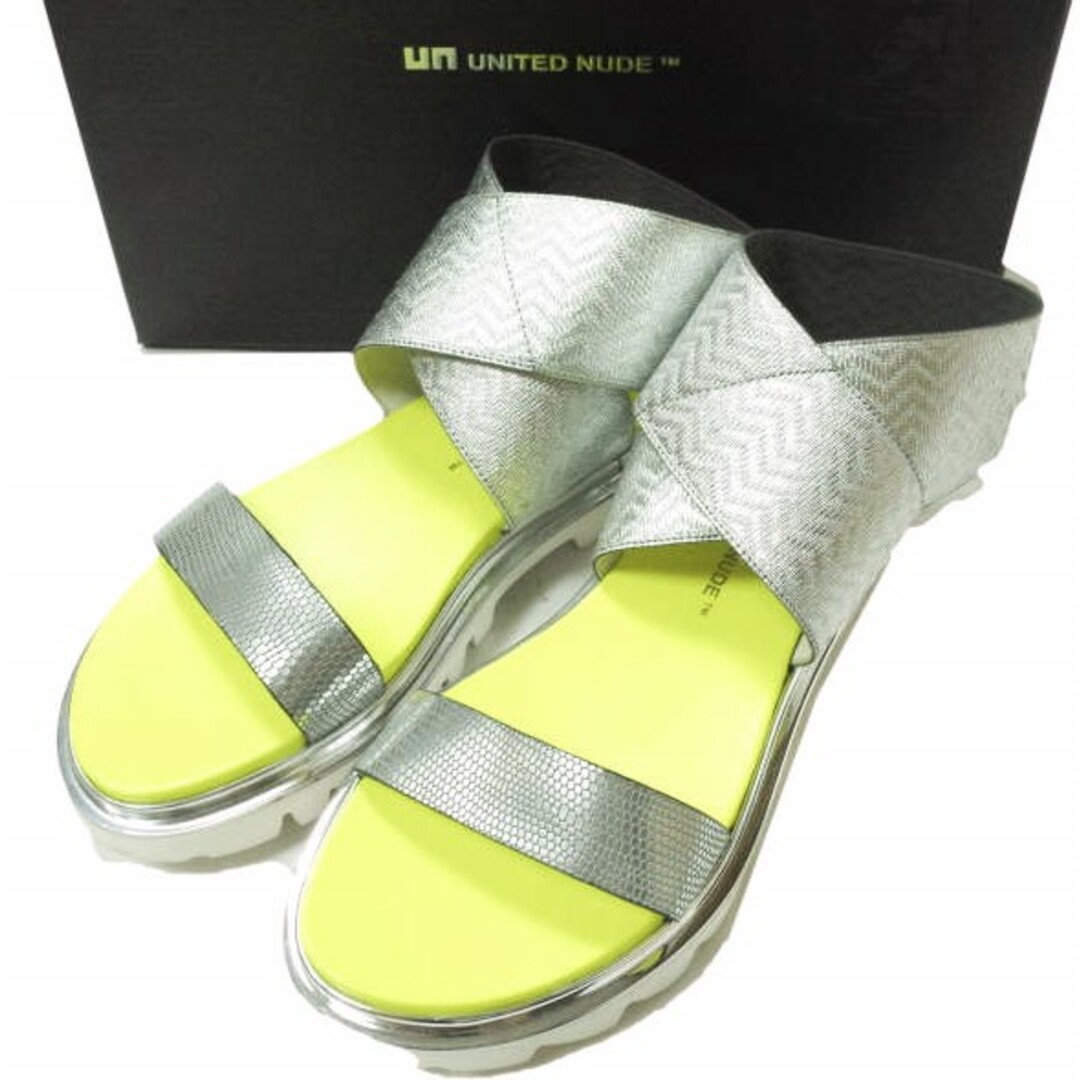 UNITED NUDE ユナイテッドヌード X SANDAL ストラップフラットサンダル 16390006 37(23.5-24cm) SILVER UN シューズ【新古品】【UNITED NUDE】靴/シューズ