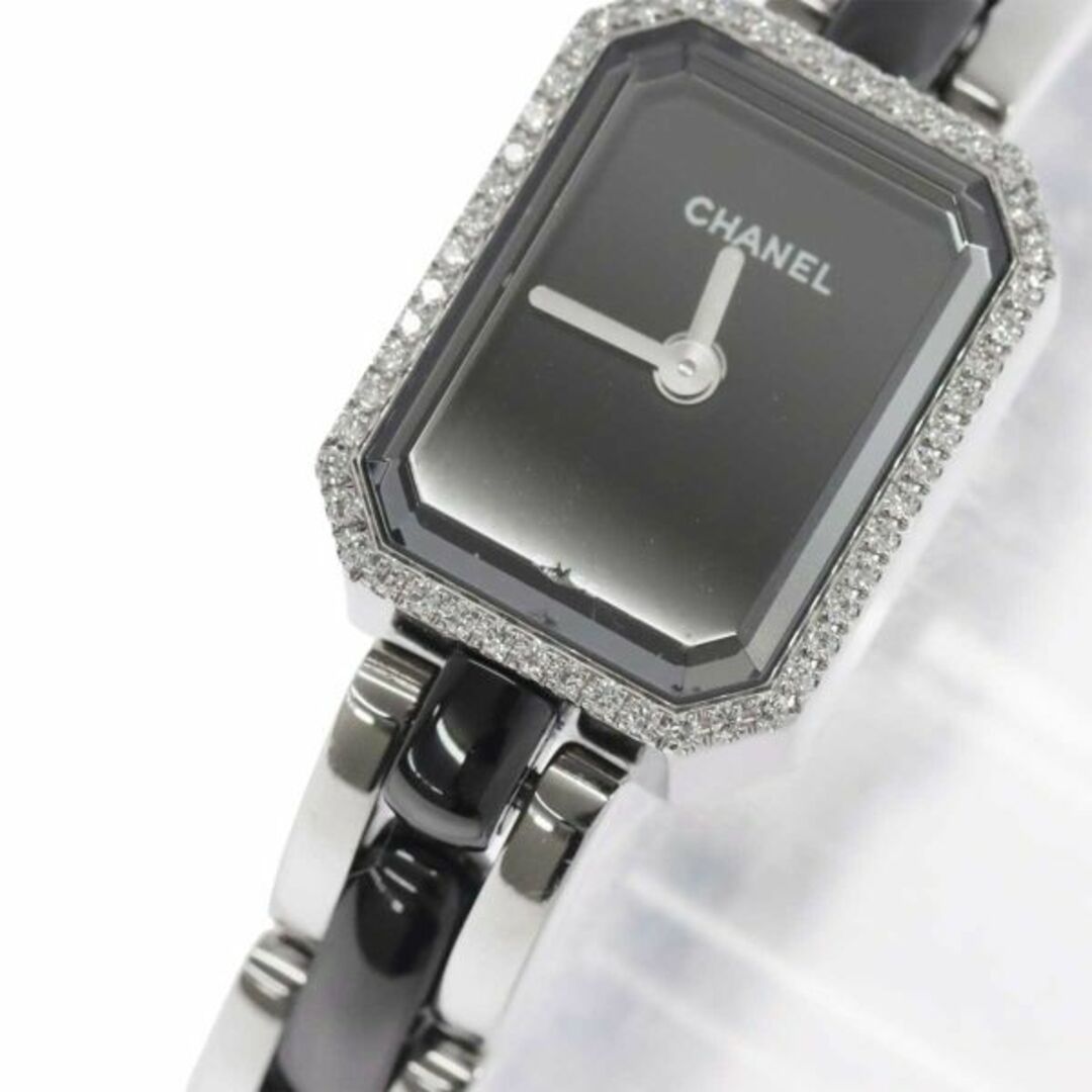 シャネル CHANEL プルミエール H2163 ダイヤベゼル レディース 腕時計 ブラック セラミック クォーツ ウォッチ VLP 90208414