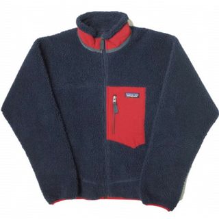 パタゴニア(patagonia)のPATAGONIA パタゴニア 17AW CLASSIC RETRO-X JACKET クラシックレトロXジャケット 23056 XS ネイビー/レッド ボア フリース カーディガン アウター【中古】【PATAGONIA】(ブルゾン)