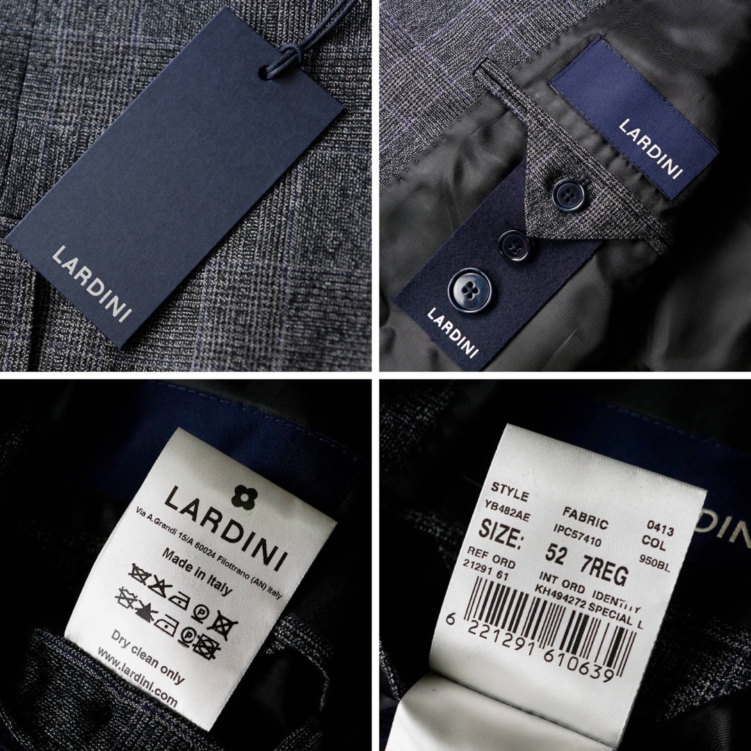 LARDINI   AW極上ウールグレンチェック万LARDINIラルディーニ