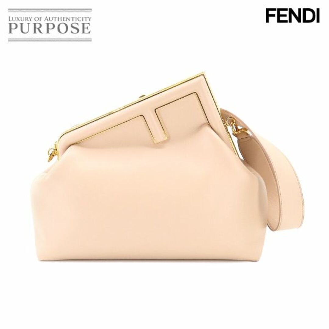 未使用 展示品 フェンディ FENDI ファースト ミディアム 2way クラッチ ショルダー バッグ レザー ピンク 8BP127 ゴールド 金具 VLP 90205241