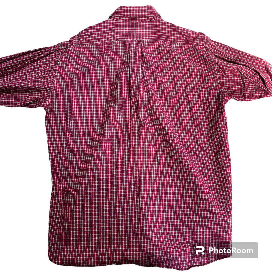 Paul Harnden(ポールハーデン)のポロ ラルフローレン ネルシャツ チェックシャツ 長袖 M 赤 古着 メンズのトップス(シャツ)の商品写真