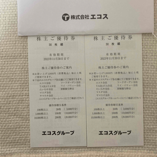 エコス 株主優待券 2冊 6000円分(ショッピング)