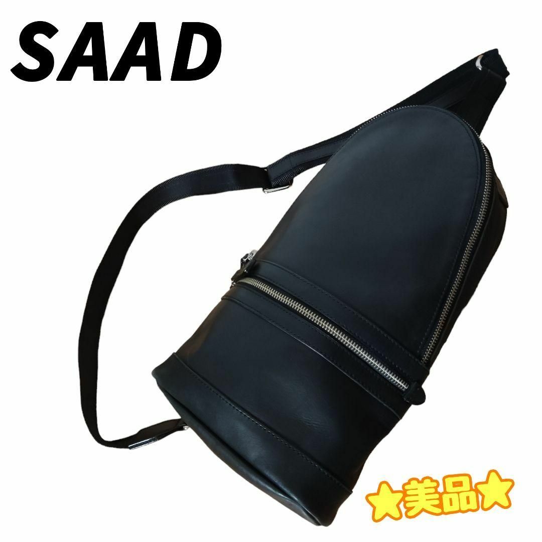 ☆美品☆ SAAD サード ボディバッグ スリングバッグ レザー ブラック