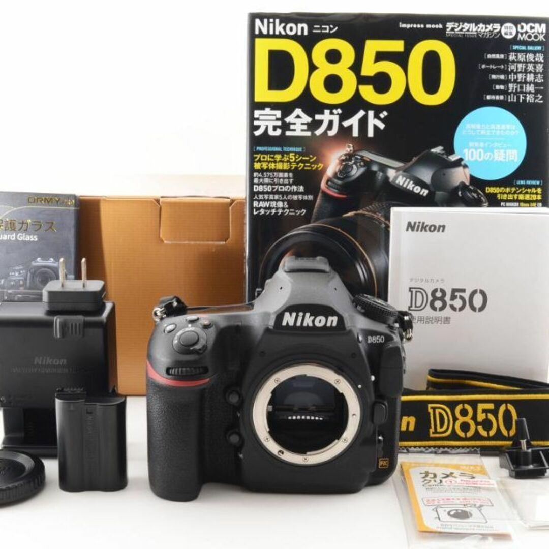 新品級 D850 元箱 説明書 液晶保護ガラス ショット数15311 B108