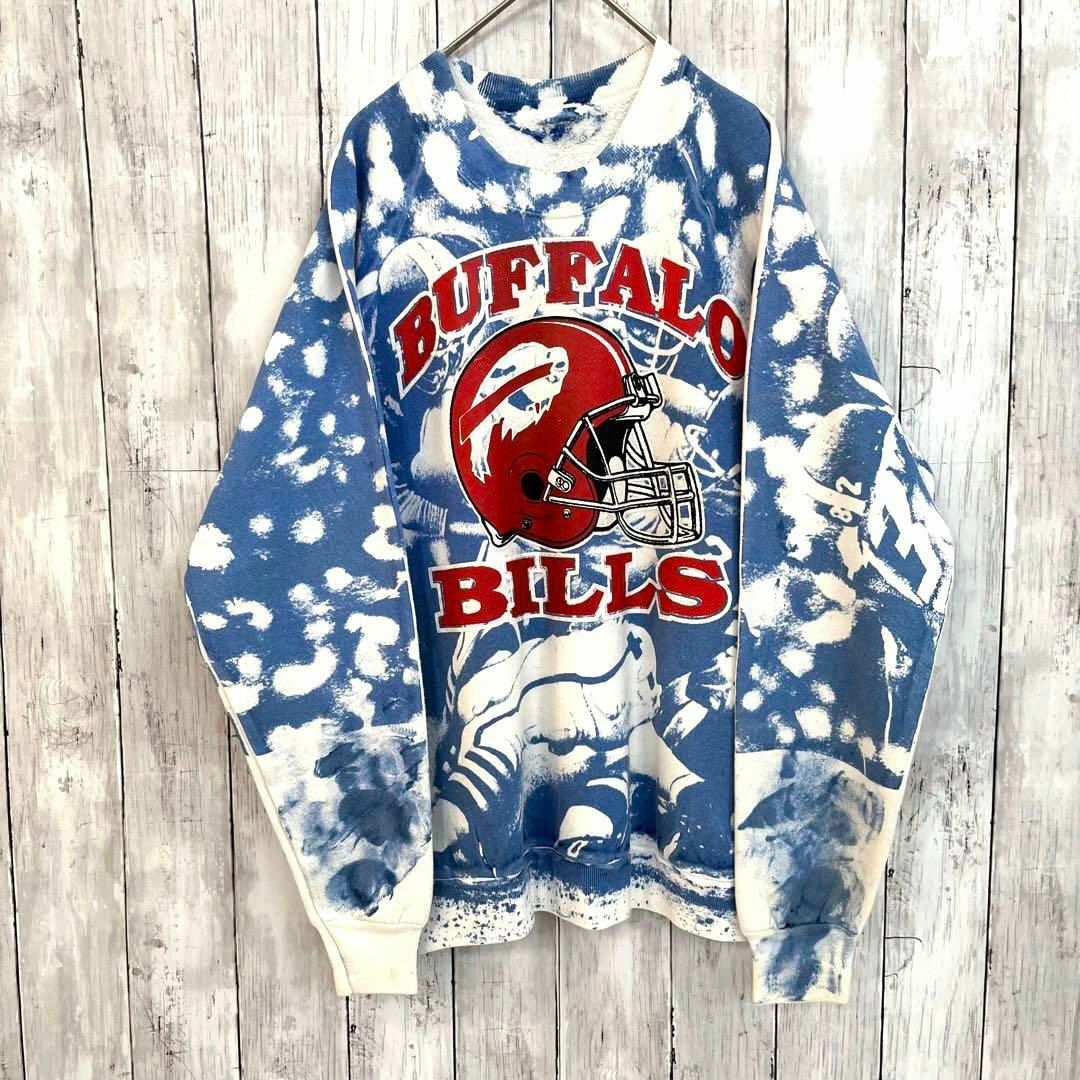 90sヴィンテージNFL BULLSビルズアートプリントスエットトレーナー