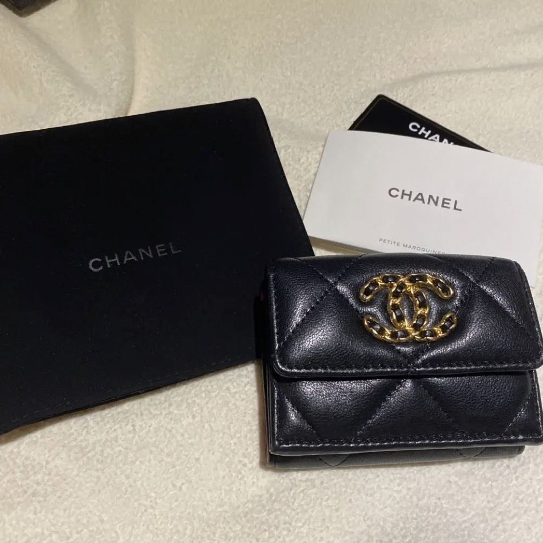 【美品】CHANEL コンパクトウォレット ミニ財布 ディズヌフ 19 黒