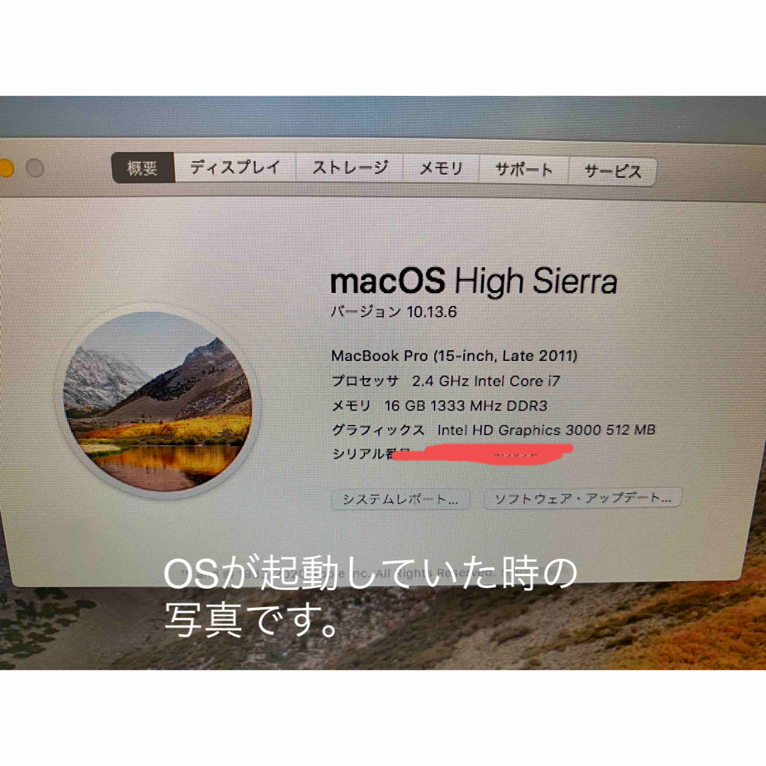 ジャンク MacBook pro 15インチ Late2011