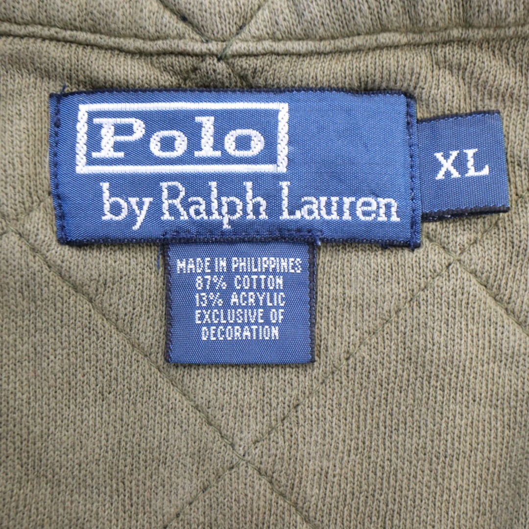 POLO RALPH LAUREN(ポロラルフローレン)のPolo by Ralph Lauren ポロバイラルフローレン ハーフジップ 切り替え スウェット トレーナー TALON レッド (メンズ XL) 中古 古着 O5156 メンズのトップス(スウェット)の商品写真