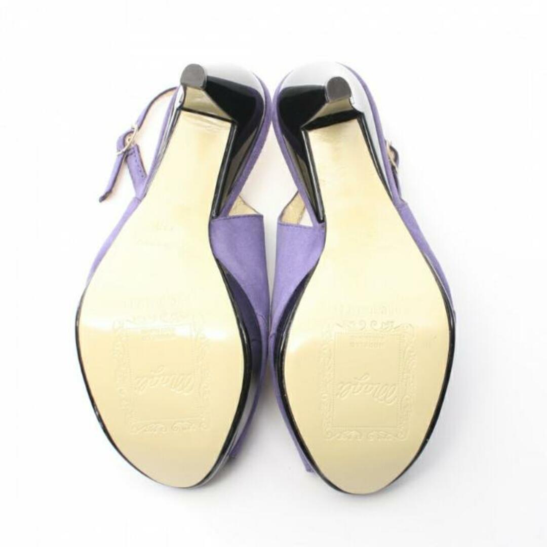 BRUNOMAGLI(ブルーノマリ)の オープントゥ パンプス スエード パープル バックストラップ レディースの靴/シューズ(ハイヒール/パンプス)の商品写真