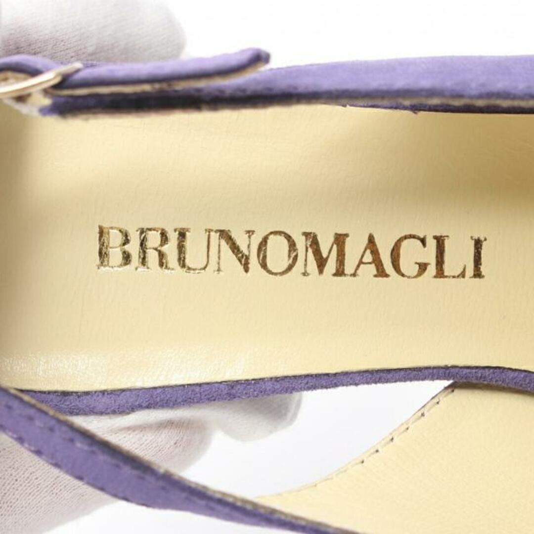 BRUNOMAGLI(ブルーノマリ)の オープントゥ パンプス スエード パープル バックストラップ レディースの靴/シューズ(ハイヒール/パンプス)の商品写真