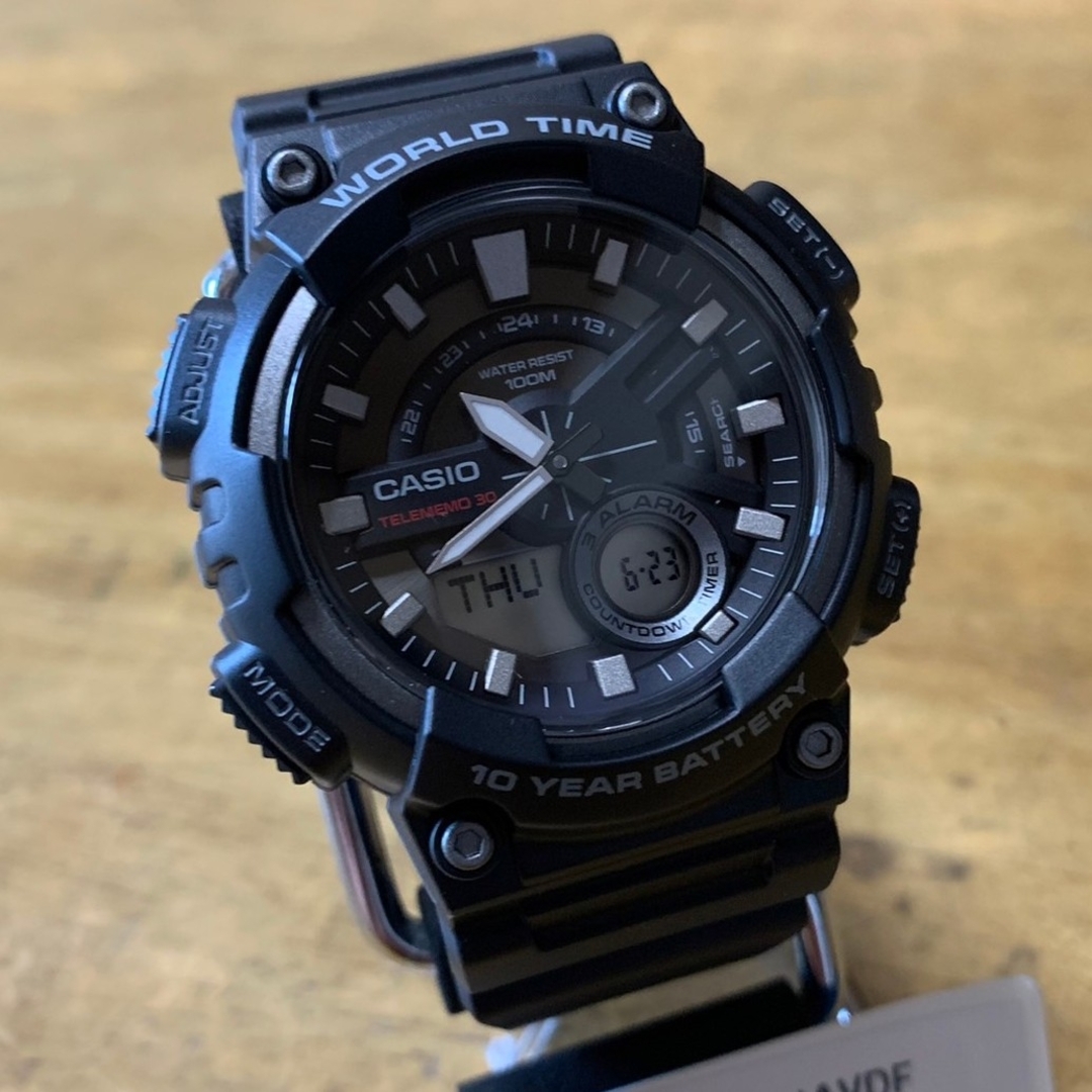 CASIO 【新品】カシオ CASIO メンズ 腕時計 AEQ-110W-1A ブラックの通販 by JoyTime｜カシオならラクマ