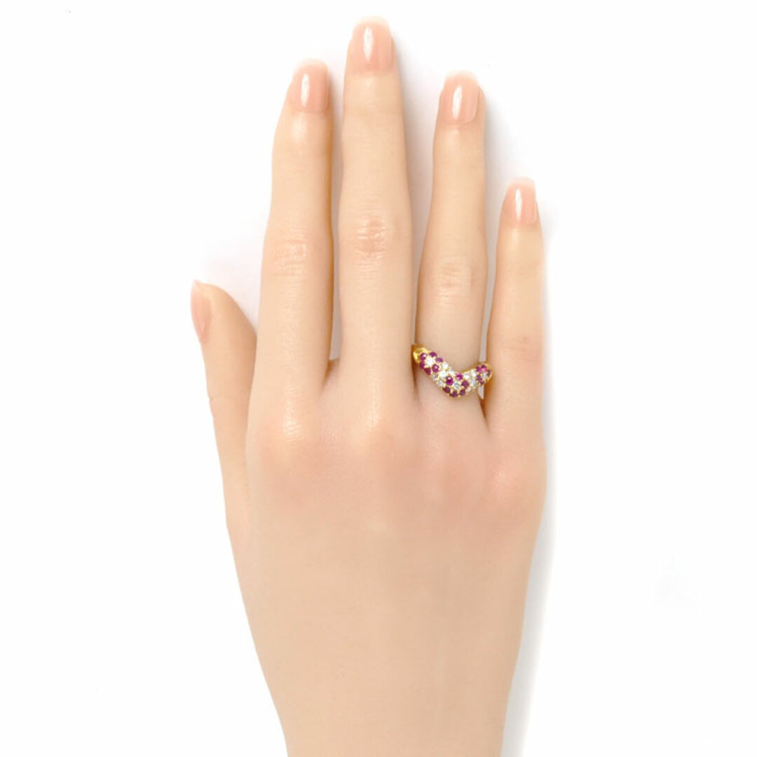 K18YG イエローゴールド リング・指輪 ルビー0.70ct ダイヤモンド0.40ct 11.5号 4.0g レディース【中古】 レディースのアクセサリー(リング(指輪))の商品写真