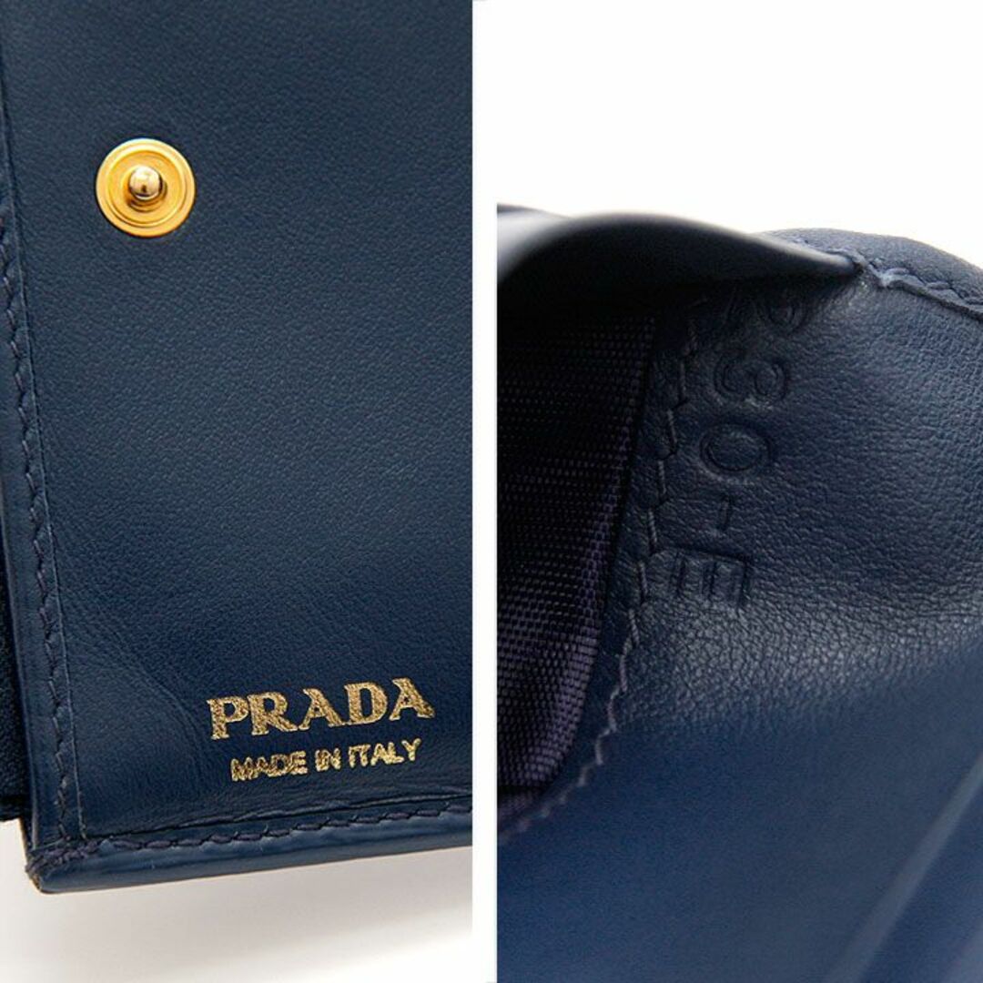 PRADA(プラダ)の良品 プラダ PRADA 二つ折り財布 VITELLO MOVE ヴィッテロ ムーブ レザー ウォレット 箱付 1ML024 2B6P ブルー 青 ミニ財布 イタリア製 レディースのファッション小物(財布)の商品写真