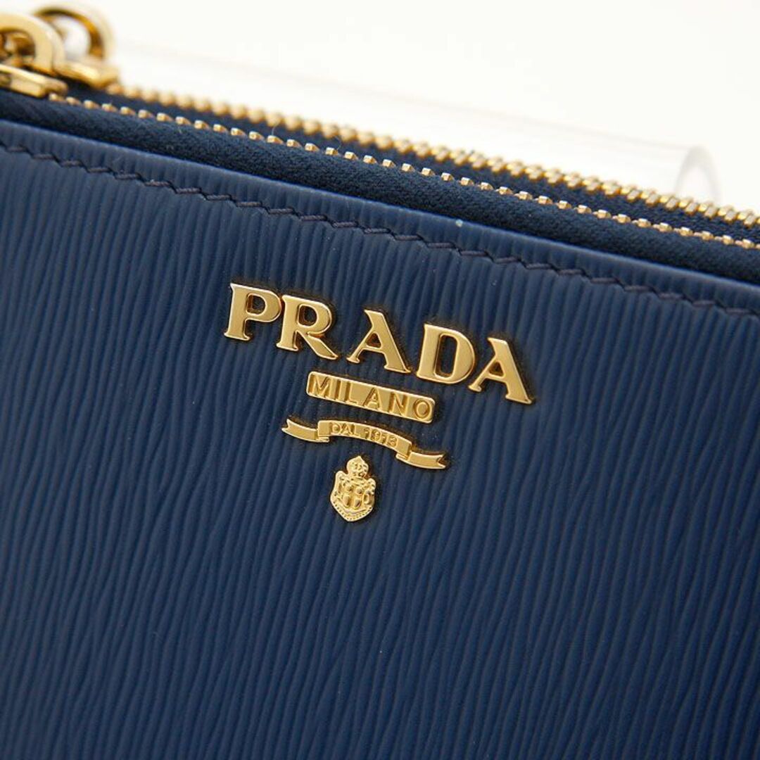 PRADA(プラダ)の良品 プラダ PRADA 二つ折り財布 VITELLO MOVE ヴィッテロ ムーブ レザー ウォレット 箱付 1ML024 2B6P ブルー 青 ミニ財布 イタリア製 レディースのファッション小物(財布)の商品写真