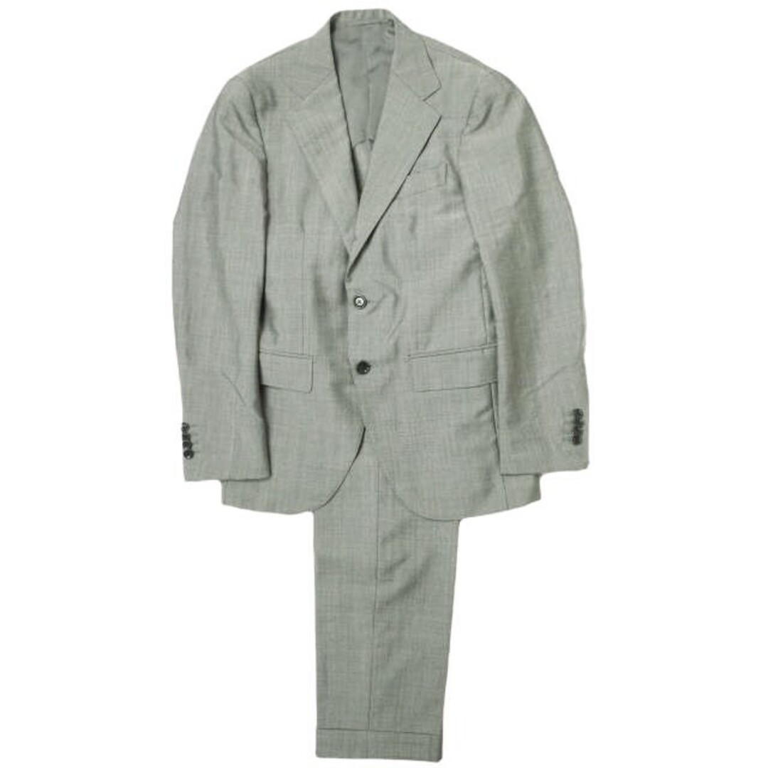 BEAMS F ビームスエフ 日本製 CANONICO WOOL MOHAIR PINCHECK SUITS カノニコ ウールモヘヤ ピンチェック スーツ 21-17-1506-264 42/8R グレー スーツ セットアップ 3Bジャケット 1プリーツスラックス【BEAMS F】