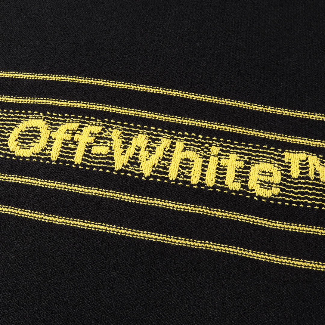 OFF-WHITE(オフホワイト)のOFF-WHITE オフホワイト ニット サイズ:XL 19SS ダメージ加工 オーバーサイズ クルーネック コットン ニット セーター COTTON OW SWEATER ブラック イエロー イタリア製 トップス カジュアル 長袖【メンズ】【中古】【美品】 メンズのトップス(ニット/セーター)の商品写真