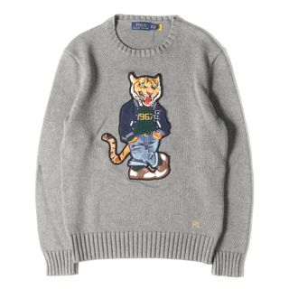 ポロラルフローレン(POLO RALPH LAUREN)のPOLO Ralph Lauren ポロ ラルフローレン ニット サイズ:XS 23SS タイガー アップリケ クルーネック コットン ニット セーター グレートップス カジュアル 長袖 【メンズ】(ニット/セーター)