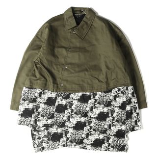 コムデギャルソン(COMME des GARCONS)のCOMME des GARCONS コムデギャルソン ジャケット サイズ:M 22SS ねじれ フラワー 切替 ツイル コーチ ジャケット コート PI-C006 捻じれ 花の存在期 HOMME PLUS オムプリュス カーキ ブラック ホワイト 日本製 アウター ブルゾン 【メンズ】(その他)