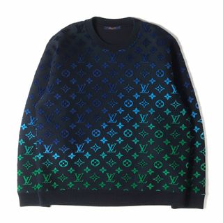 ルイヴィトン(LOUIS VUITTON)のLOUIS VUITTON ルイヴィトン スウェット サイズ:5L 22SS グラディエント モノグラム フィルクーペ スウェットシャツ RM221M I06 HMY12W トップス トレーナー クルーネック 総柄 プルオーバー ネイビー 紺 イタリア製 【メンズ】【中古】【美品】(スウェット)