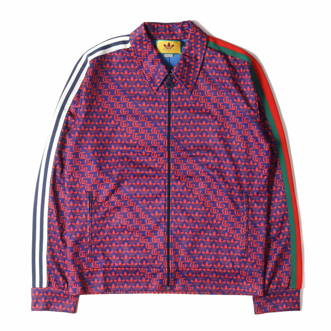 GUCCI グッチ ジャケット サイズ:XL 22SS adidas アディダス ダブルG トレフォイル トラック ジャケット Double G  and Trefoil print jacket 692112 XJEKV GG ジャージ コラボ パープル レッド イタリア製 アウター ...