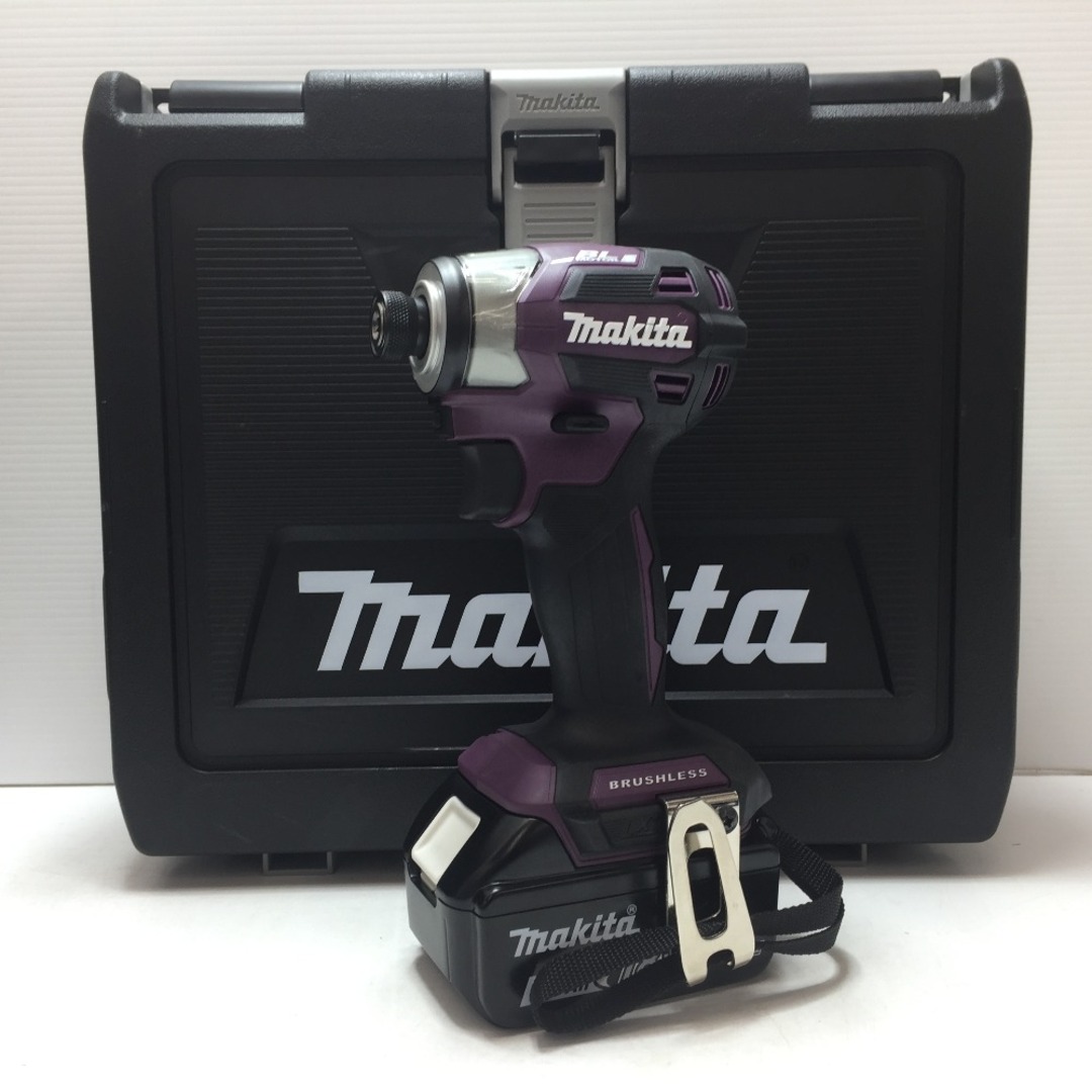 Makita(マキタ)のmakita (マキタ) 18V 6.0Ah 充電式インパクトドライバ オーセンティックパープル ケース・充電器・バッテリ2個セット TD173DGXAP 未使用品 自動車/バイクのバイク(工具)の商品写真
